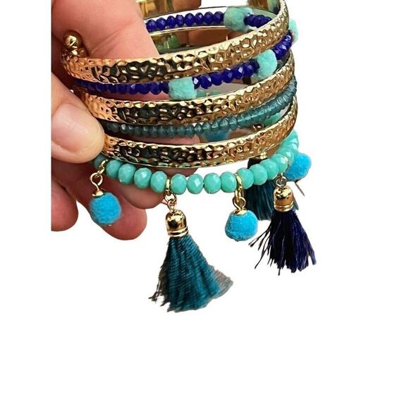 Lilly Pulitzer Nom De Plume Layered Cuff Bracelet One Size EUC - Picture 10 of 12